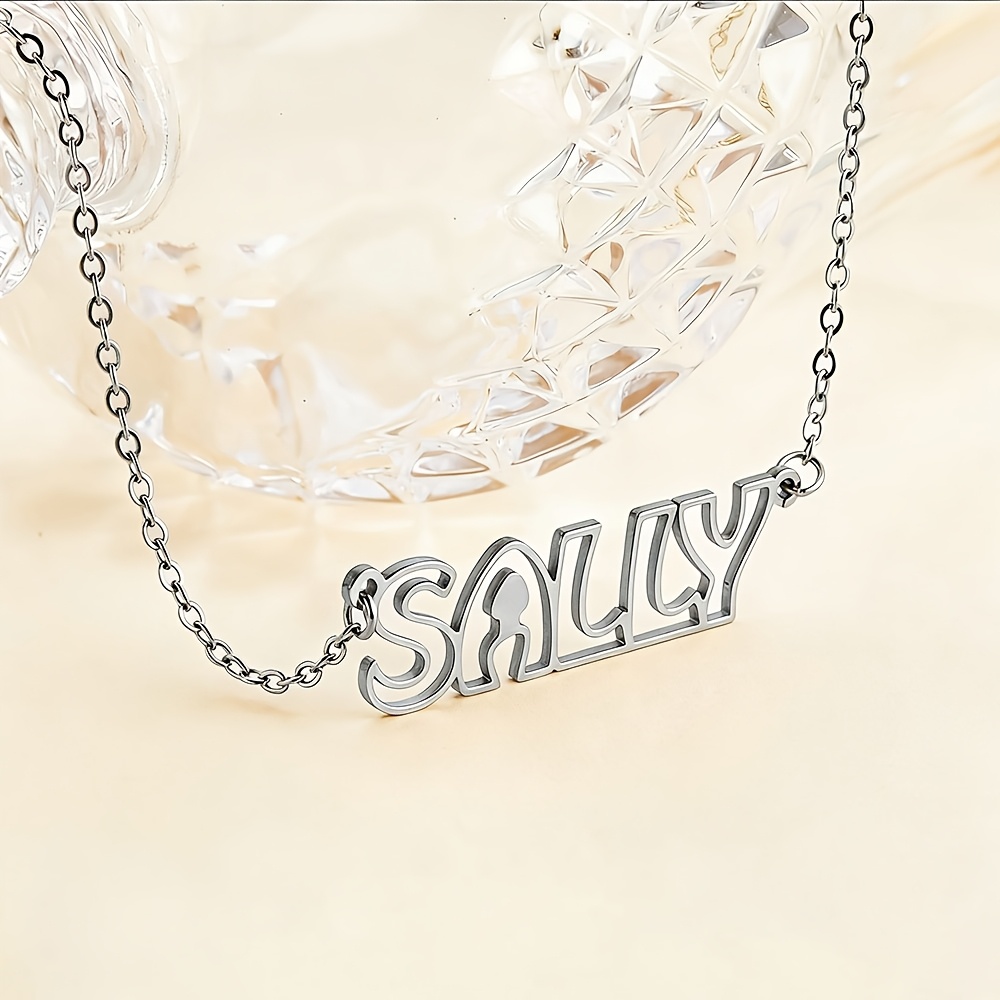 Personalized 304L Stainless Hollow-out Font Name Necklace